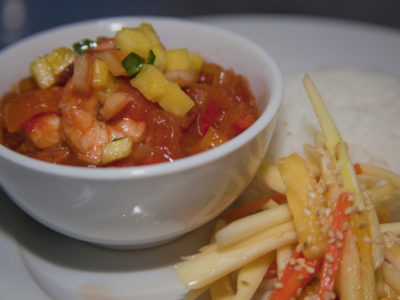 Filipino cuisine and international cuisine like Shrimp Creole from central america