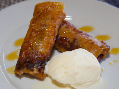 Banana Turin classic Filipino dessert deep fried bananas with vanilla ice cream